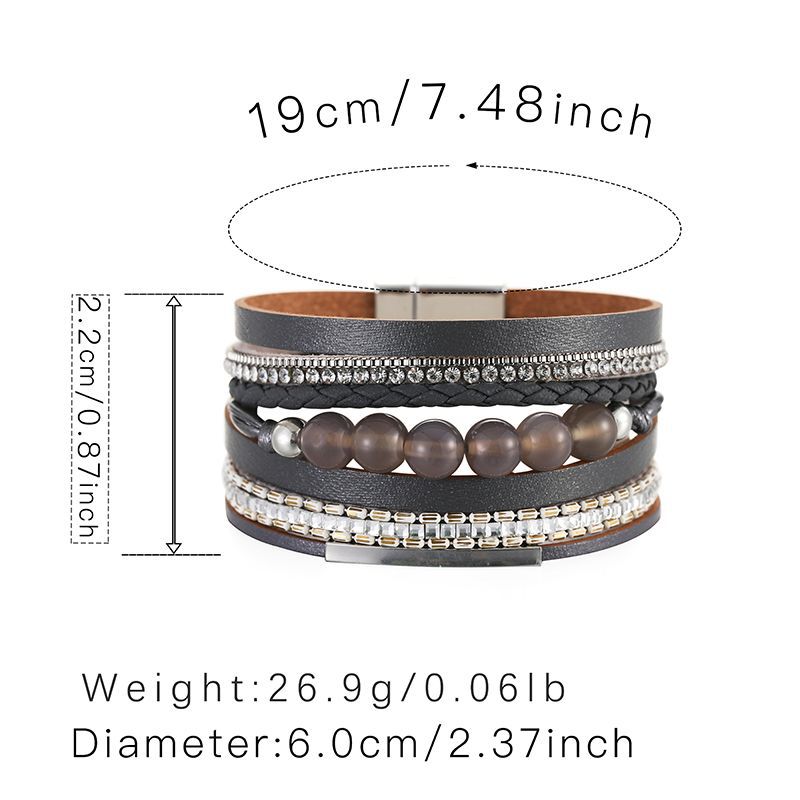 Nueva Pulsera Tejida A Mano De Tubo De Cobre Hueco De Diamantes De Imitación Étnicos Multicapa Bohemia Al Por Mayor display picture 22