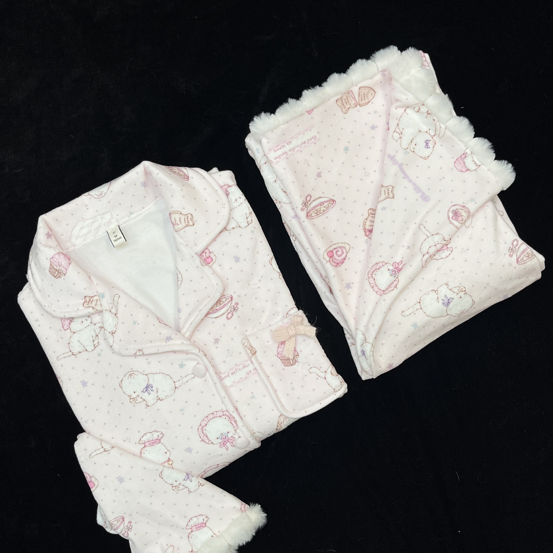 【Nuo Tuan Mao Zai Zai】New Plush Autumn/Winter Double-Sided Island Velvet Pajamas for Women, Cute and Thickened with Extra Fleece