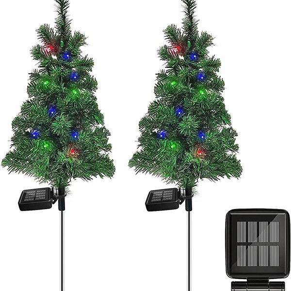 Трансграничная Амазонка Солнечная Рождественская елка Свет Газон Двор Открытый Рождественские Украшения Пейзаж Атмосфера Свет