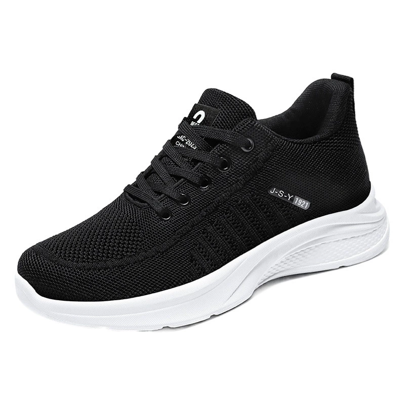 Мужские туфли 2025: новая осенняя модель, дышащие сетчатые кроссовки из тканого материала, оптовая продажа для внешней торговли, мягкая подошва, удобные повседневные туфли для мужчин