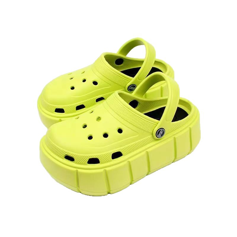 Basguang año agujero zapatos de verano de las mujeres desgaste al aire libre aumento de la altura antideslizante Playa pareja slip-on zapatillas Comercio exterior transfronterizo