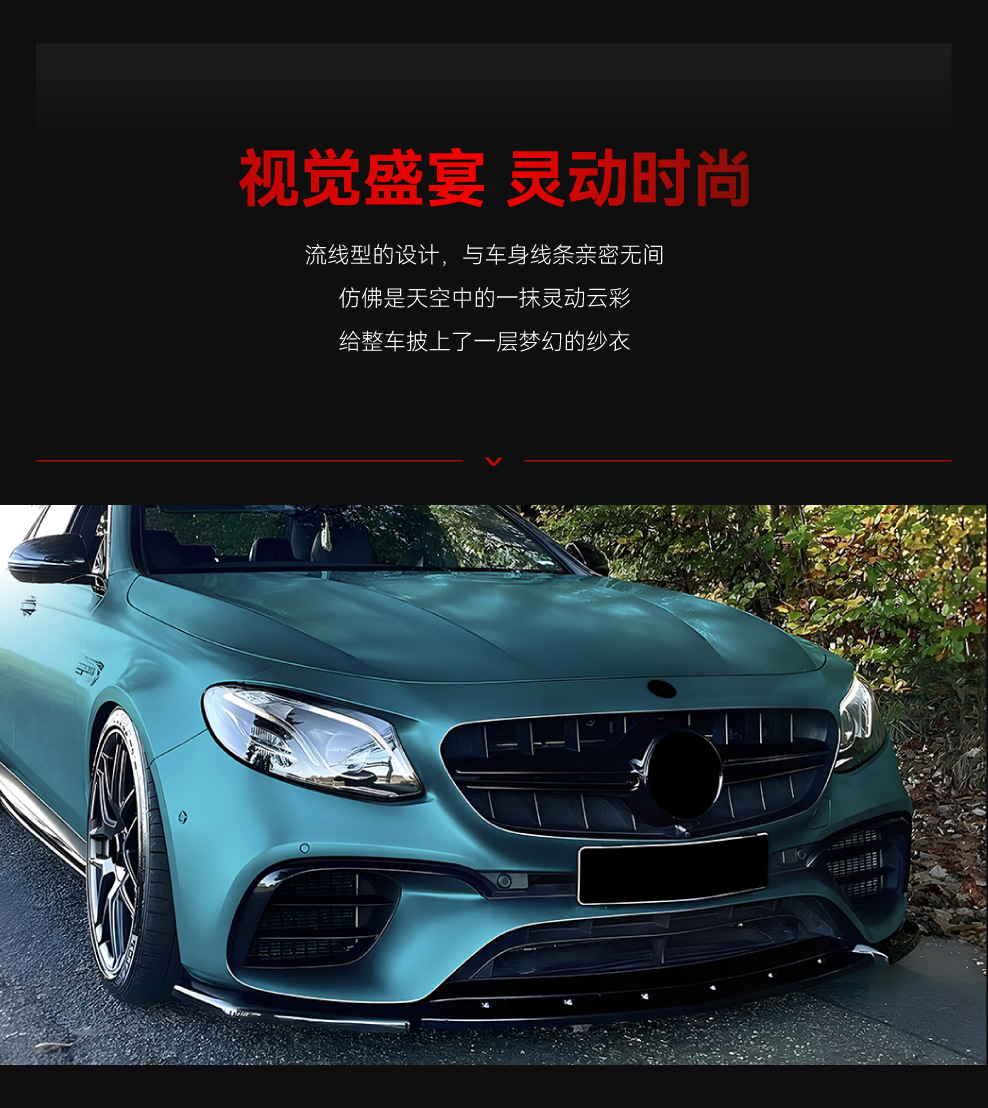 Suitable for 2016-2020 Mercedes-Benz E-Class W213 E63 Amg Front Lip, Front Spoiler, Corner Wrap, Front Bumper Cross-Border Modification Parts