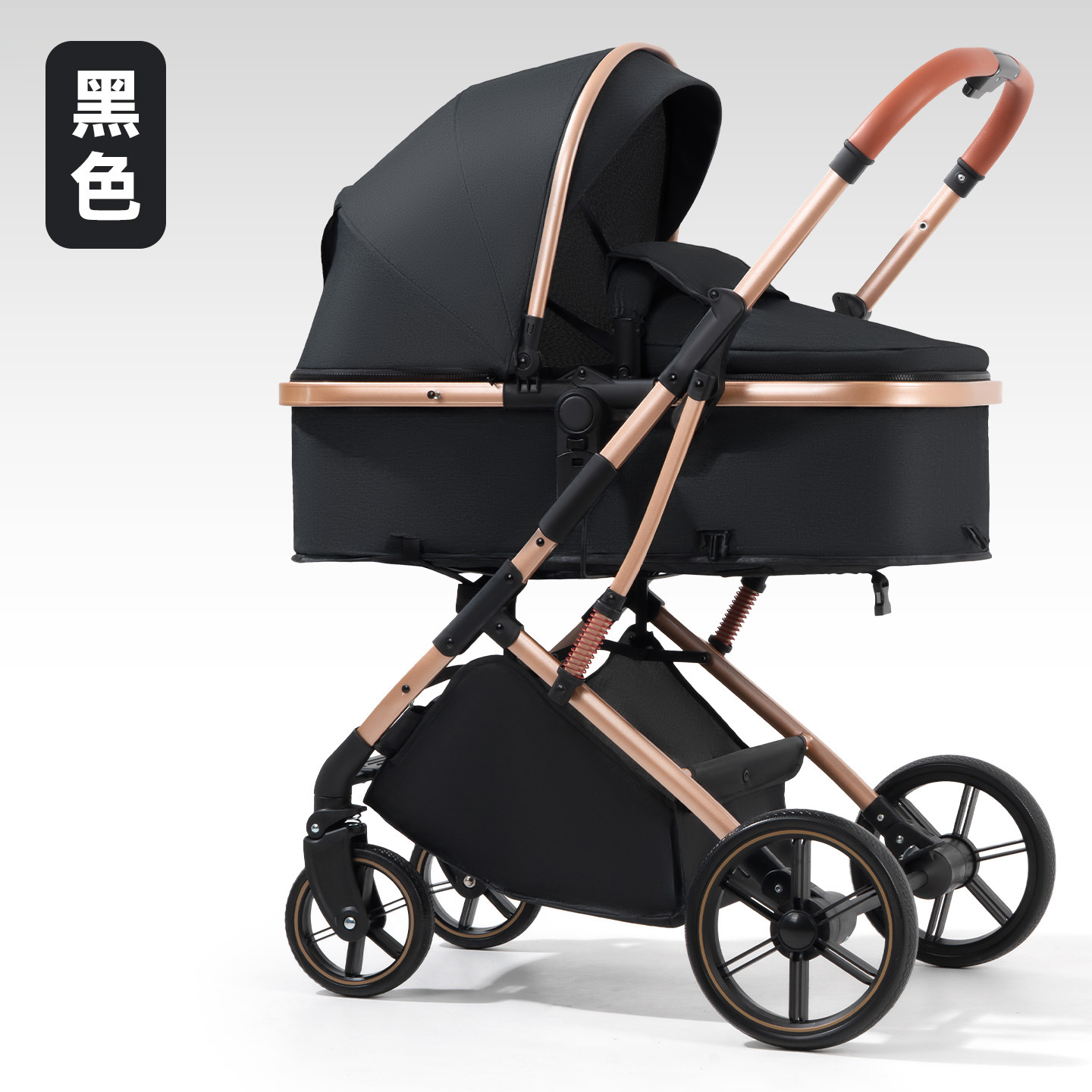 Transfronterizo de alto paisaje婴儿 carro de cuatro ruedas se puede sentar y acostarse amortiguador multifuncional carro plegable pasear al por mayor
