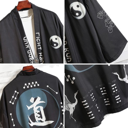 Hanfu-style men's Chinese-style men's ancient costume outerwear summer retro-style men's Taoist robe cloak fashion thin Tang suit