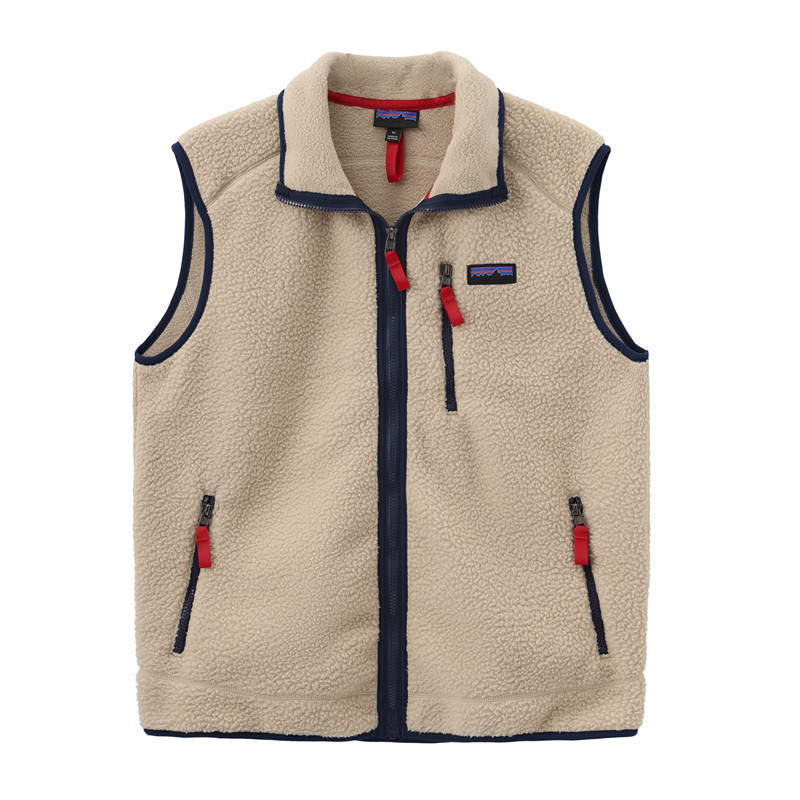 Cross-Border American Bata Fleece Jacket for Men and Women Double-Sided Polar Fleece Thickeneded Autumn and Winter Vest Jacket Pata Pure Color Vest