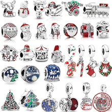 NEW 925 Sterling Silver Christmas Charms Santa Claus Reindee