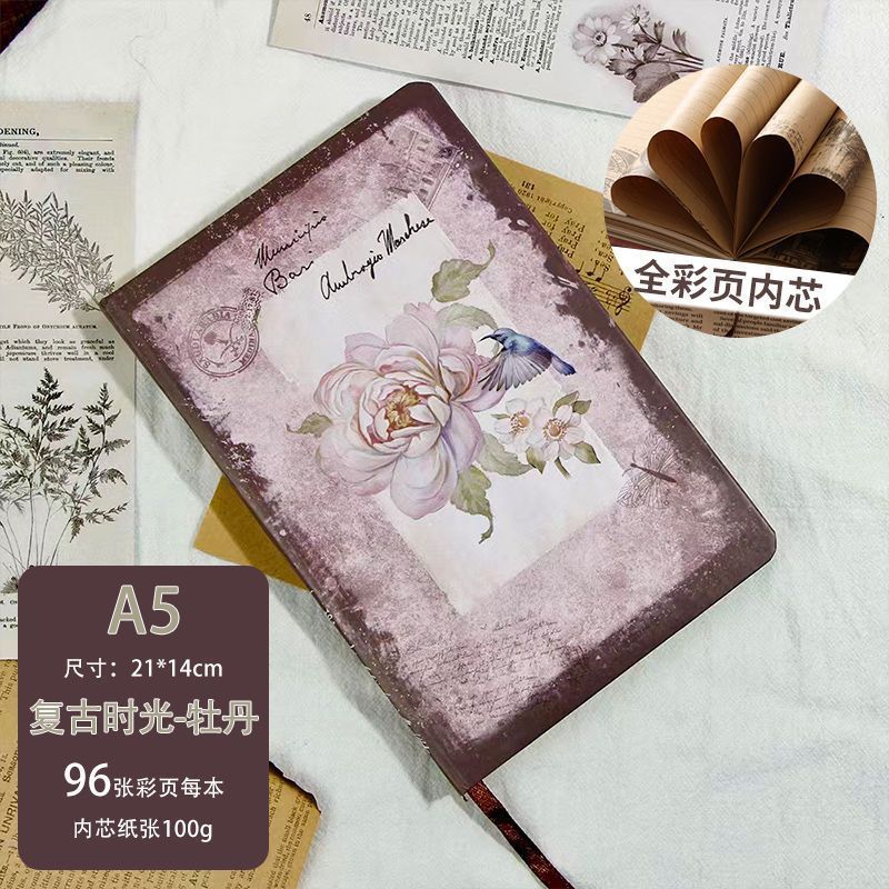 复古麻布手账本空白牛皮纸做旧毛边手帐本diy手工笔记本加厚本子|undefined