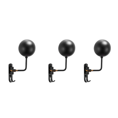 Safety Helmet, Motosiklet dəbilqə rəfləri - black-wall-hanging-set-of-three