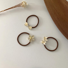 Small Flower Cat-Eye Stone Rope Summer Ponytail Rubber Band for Women's Hair Tying — Tight, Highly Elastic, Durable, and Doesn't Hurt Hair