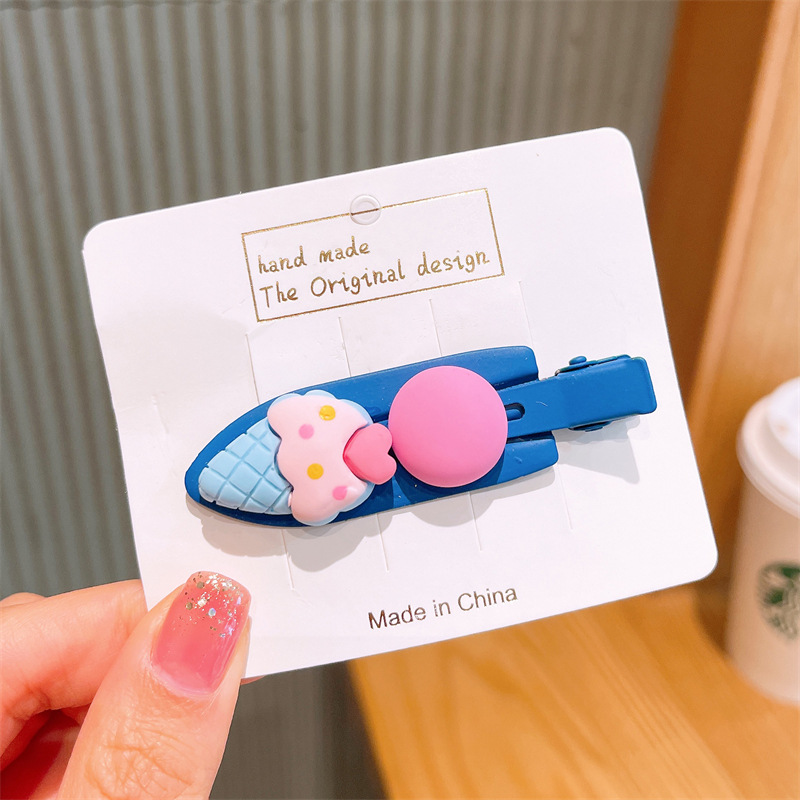 Pastel de helado maquillaje clip chica dulce lindo sin costuras horquilla flequillo clip de color caramelo clip lateral accesorios para el cabello