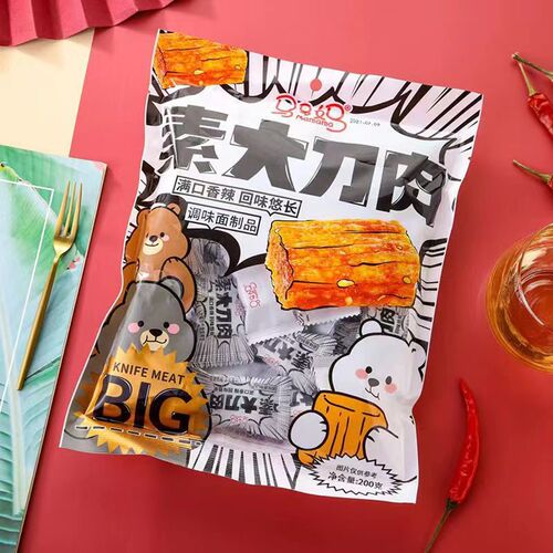 Mama's Famous Large Knife Meat 200g Nostalgic Vegetable Snack, Internet Famous Gluten Stick Snack, Leisure Food, Spicy Stick Sheet