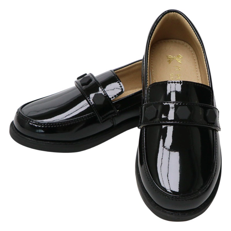 Новый список производителей детской кожаной обуви, Оптовая Детская этикеточная кожаная обувь, черная детская кожаная обувь в студенческом стиле