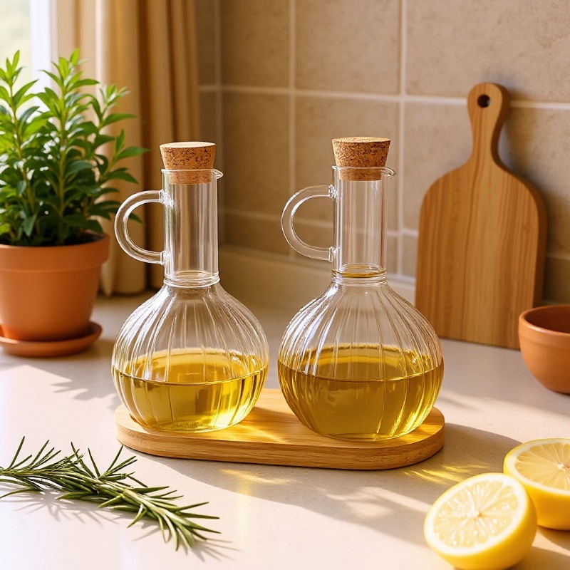 Aceitera de Vidrio Doméstica de Borosilicato para Cocina