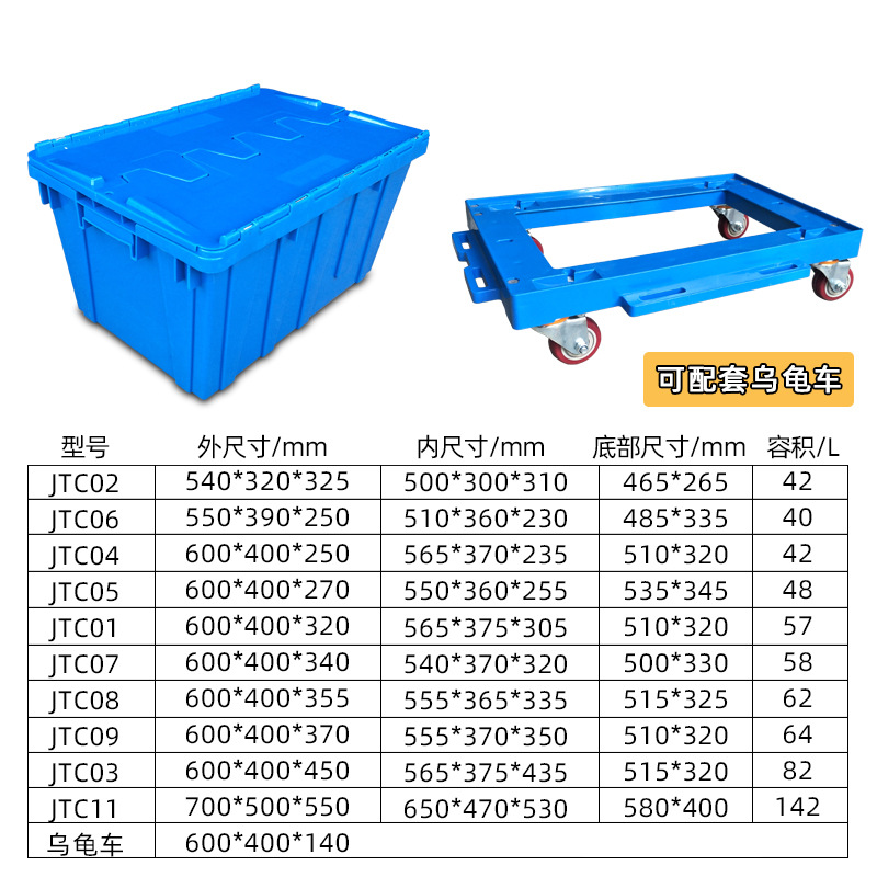 Wow caja de facturación de inserción diagonal con tapa caja de logística engrosada azul caja de plástico de almacenamiento de transferencia de alimentos y medicina image 4