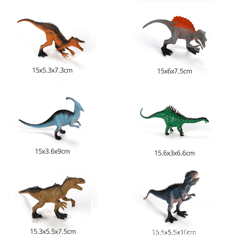 Six plastic dinosaurs (type B)