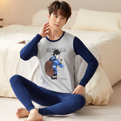 Teenage autumn clothes and long trousers set pure cotton thin section junior high school students boys middle and older children thermal underwear wholesale dropshipping