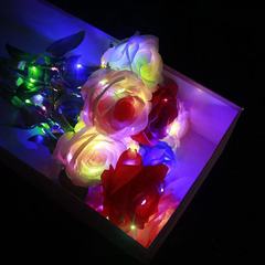 2024 Trendy Fake Glowing Rose Flowers for Qixi Festival & Valentine’s Day Gift — LED Rose Flower Gifts for Street Vendors & Night Markets