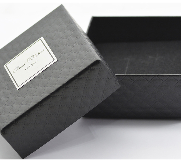 English Black Small Square Box Jewelry Box Gift Box