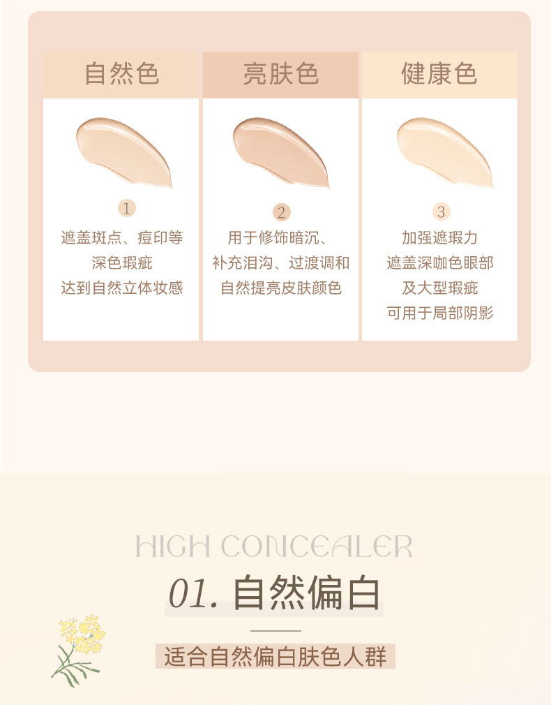 novo Pure and Light Three-Color Concealer Hydrates and moisturizes without powder clog, covering acne marks, spots and tear troughs. Concealer palette undefined