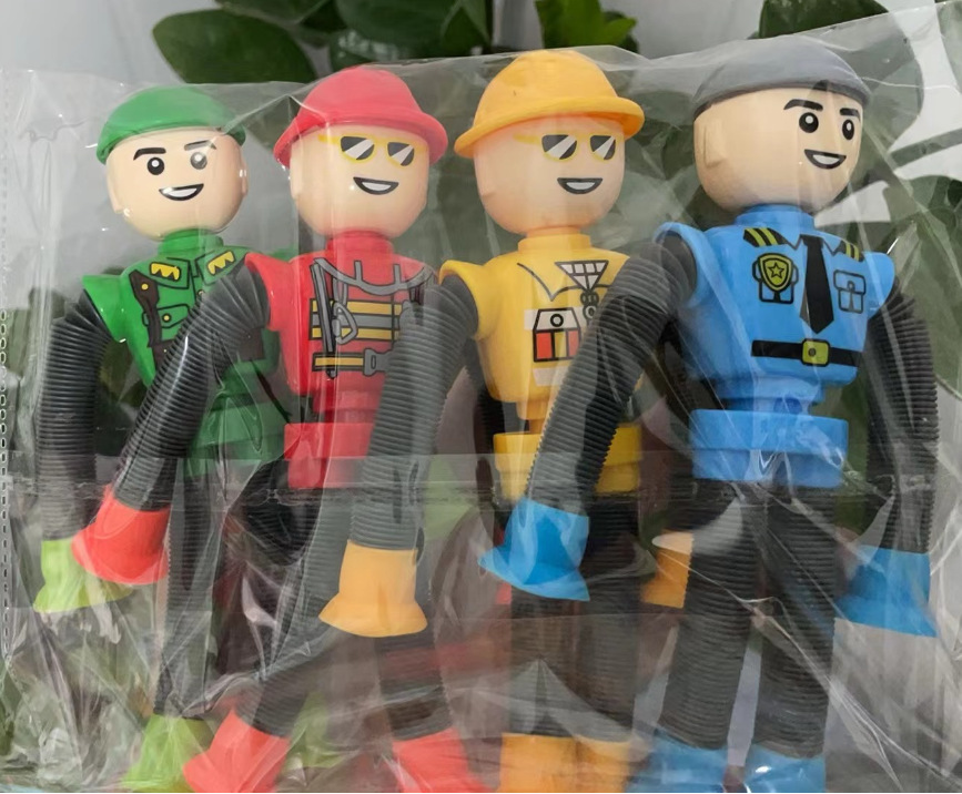 Transfronterizo robot flexible tubo telescópico niño puzzle dibujos animados estirados ventosa interacción padre-hijo creativo juguete descompresión