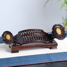 黑檀木如意算盘红木工艺小件品实木雕刻客厅摆件家居风水摆件