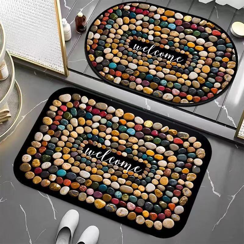 Piso de baño de guijarros transfronterizos esterilla de absorción de barro de algas esterilla de suelo antideslizante esterilla de suelo de baño esterilla de suelo antideslizante