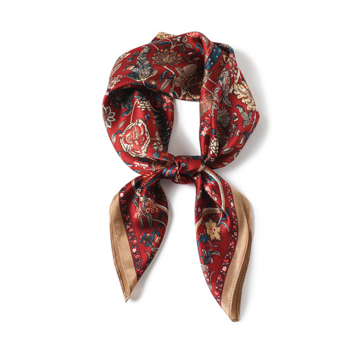 68cm silk square scarf, spring and autumn fashionable versatile scarf for women, gift retro decoration, mulberry silk scarf
