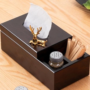 Solid Wood Desktop Tissue Box Household Commercial Wooden Tissue Box Hotel Restaurant B&B Walnut Paper Tissue Box