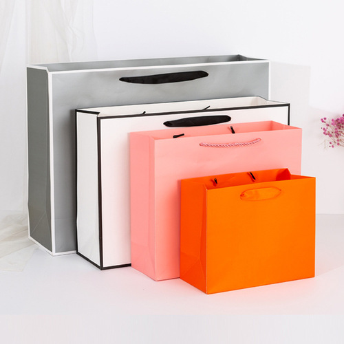 Thick Kraft Paper Bag Paper Handbag Shopping Clothing Store Packaging Bag Gift Bag Printing Logo 