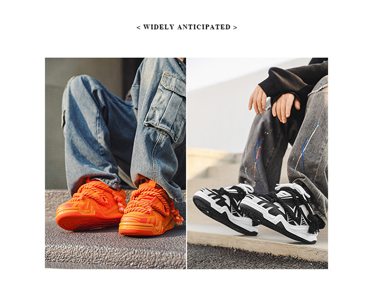 Novos sapatos esportivos masculinos de outono de 2024, sola grossa e antiderrapante, versão coreana, moda moderna, design de nicho, sapatos de pão_voghion.com