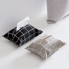 布艺棉麻纸巾套可简约纸巾袋挂绳北欧ins抽纸袋 创意家用纸巾盒