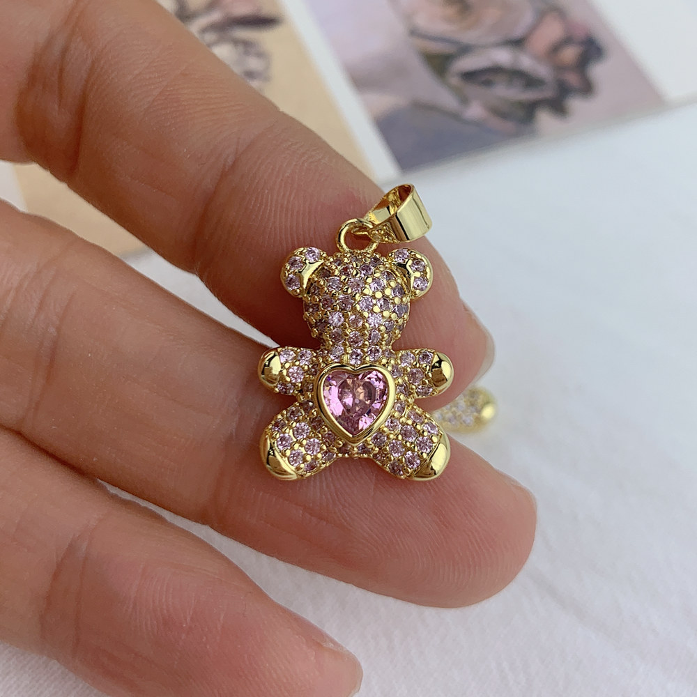 Cute Animal Copper Plating Inlay Zircon Charms display picture 7