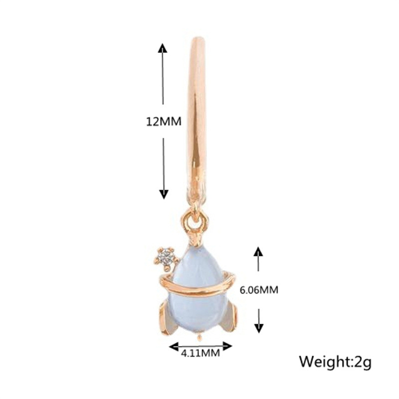 Fashion Starry Sky Brass Inlay Zircon Dangling Earrings 1 Piece display picture 2