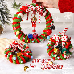 クリスマス装飾花輪掛け飾り親子手作りdiy材料バッグ雰囲気アレンジ鈴ストラップ子供プレゼント