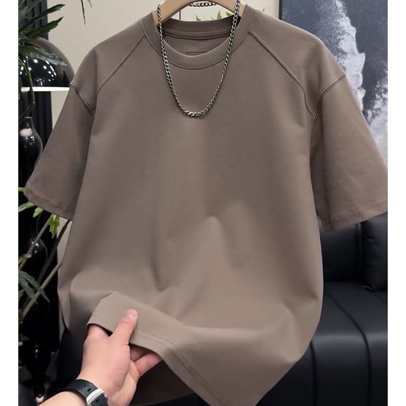 Solid Color New Suede Short-Sleeve T-Shirt for Men and Women, Summer Trendy Brand, American Retro Casual Loose Half-Sleeve Bf Style Solid Color New Suede Short-Sleeve T-Shirt for Men and Women, Summer Trendy Brand, American Retro Casual Loose Half-Sleeve Bf Style