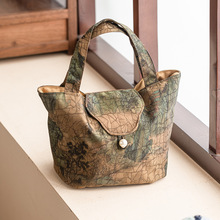 工厂香云纱盖碗茶杯收纳包千里江山手提包户外便携茶具收纳袋布包