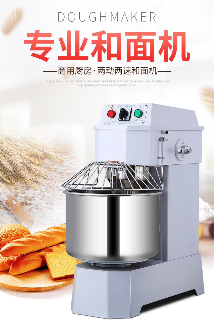 Lifeng Teigknetmaschine Gastro H20FH30F Doppelbewegung Doppelgeschwindigkeit Aktive Teigmaschine 25 kg große Teigkneter Teigmischer