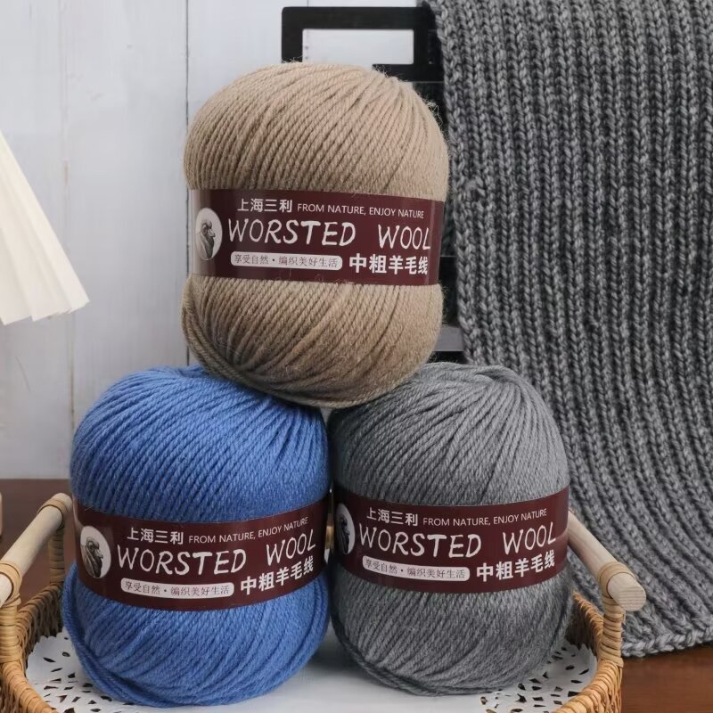 Shanghai Sanli 290 Wool Knitted Sweater Scarf Medium Thick Stick Needle Wool Ball Outwear Scarf DIY Handmade Cushion Shanghai Sanli 290 Wool Knitted Sweater Scarf Medium Thick Stick Needle Wool Ball Outwear Scarf DIY Handmade Cushion