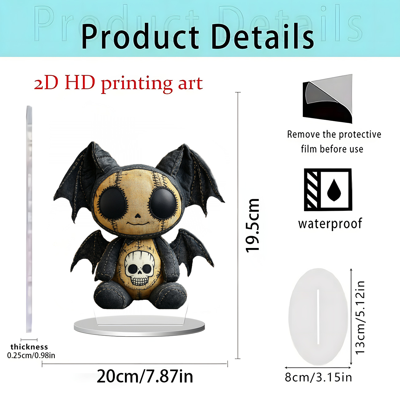 Nuevos productos transfronterizos de Halloween estilo oscuro acrílico plano 2D decoración de escritorio decoración para el hogar decoración de vacaciones