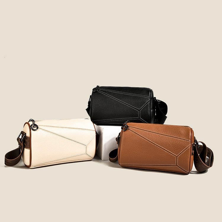 2024 otoño nuevo bolso de hombro europeo y americano retro cremallera bolso coreano de cuero suave de color sólido simple bolso de Boston