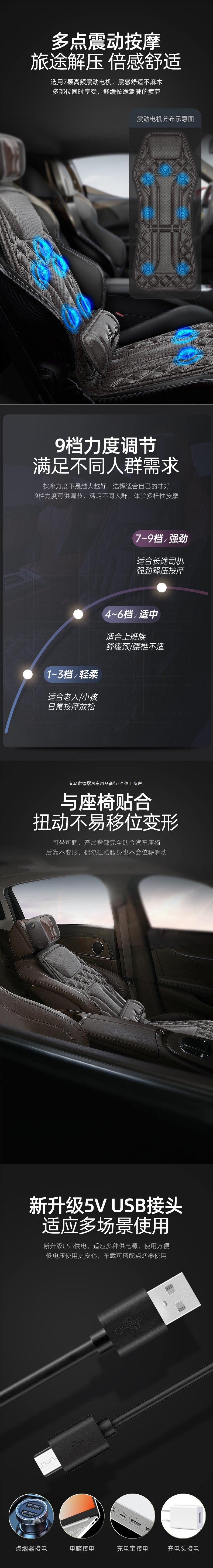 Dual-use massage cushion for car and home, cervical spine kneading massage, heated electric waist support, car seat ventilation backrest massage accessory