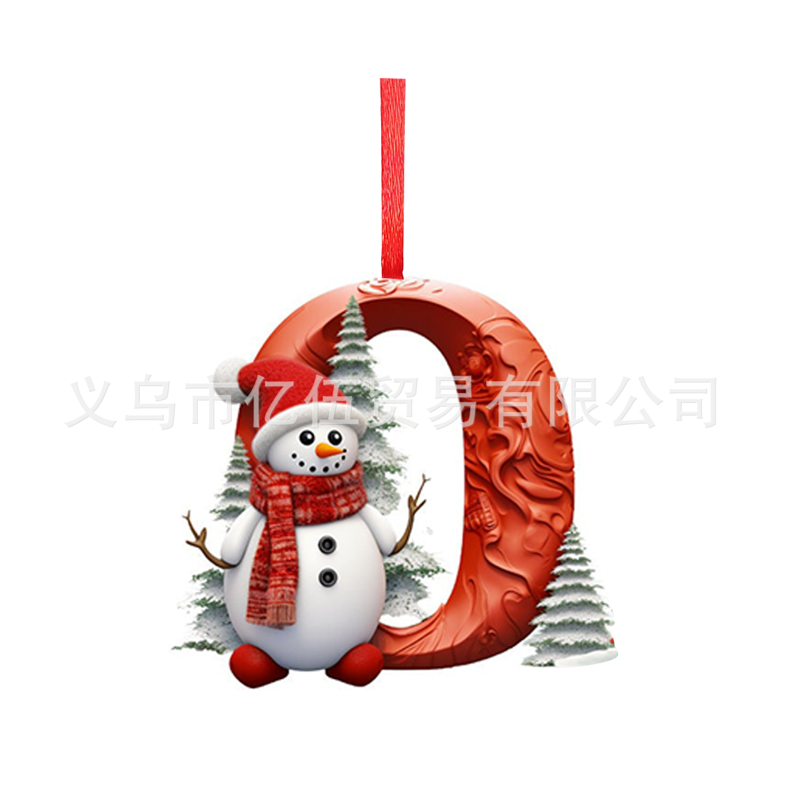 Nuevos productos transfronterizos 26 letras muñeco de nieve bebé colgante de Navidad acrílico plano árbol de Navidad decoración para el hogar colgante image 20