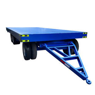 Tractor Flatbed Trailer, Transfer Trailer Available for Cargo Turnover in Logistics Factory Area, Fence Turnover Vehicle