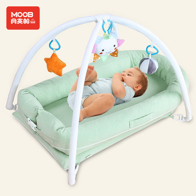 Moon Ship Washed cotton portable Baby bed Playpen Newborn Uterus latex Coconut palm mattress