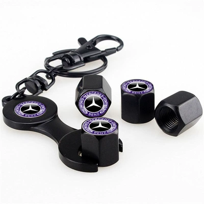 Cap Anti-Theft Personalized Modified Valve – valve - wrench-black-blue-wheat-ear-running-4-pieces