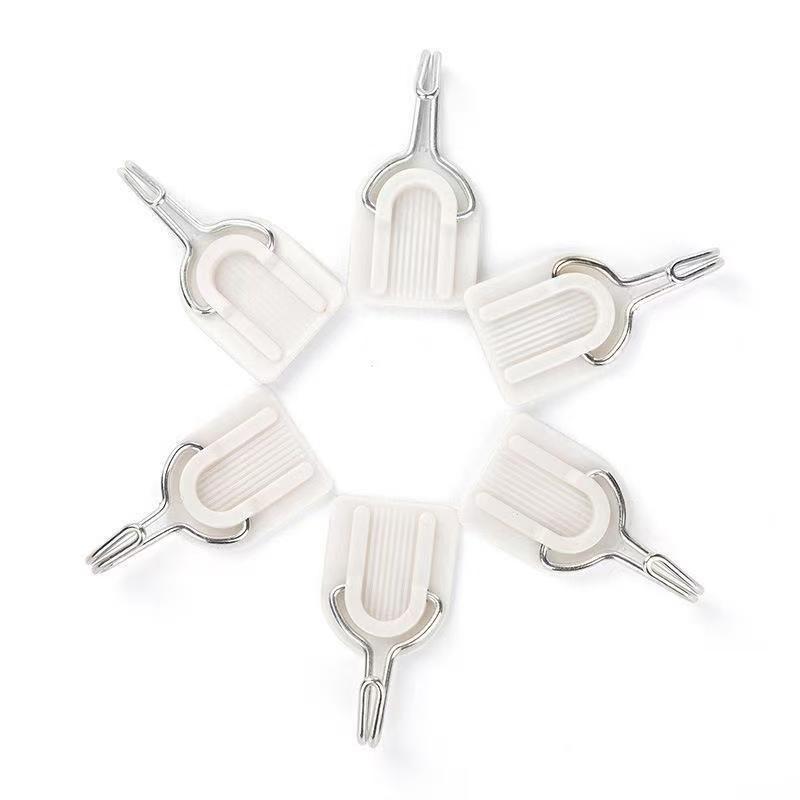 Ganchos Adhesivos sin Perforación Pack de 6 de Plástico ABS Carga de 1-3 kg para Baño