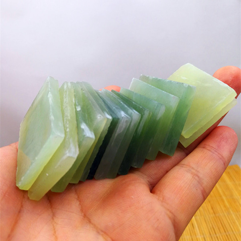 Organic protective amulet jade, square carved commemorative natural ore