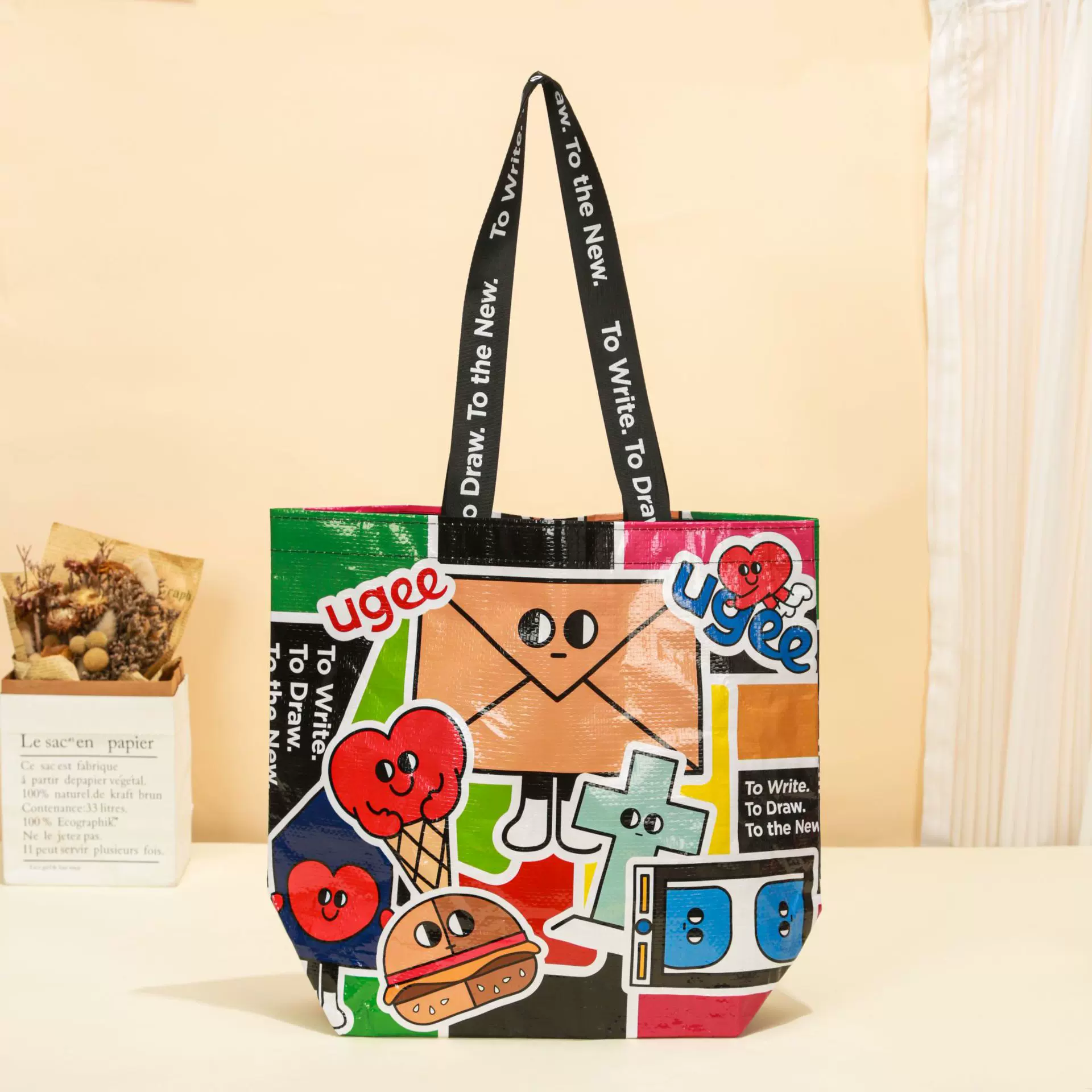 pp覆膜编织袋彩印手提购物袋防水船型广告环保编织手提袋定制