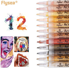 Cross-border hot selling 0.7mm acrylic portrait painting body painting graffiti waterproof 12 skin color acrylic markers