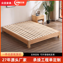 北歐實木床榻榻米床 南康實木家具單雙人床拼接床簡約實木床批發